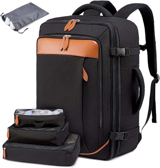 LOVEVOOK Carry on Backpack, 45L Large Travel Backpack for Women Men Airline Approved, Expandable Large Suitcase Backpacks With 4 Packing Cubes, Aer Travel Pack 3, Water Resistant Weekender Bag by LOVEVOOK