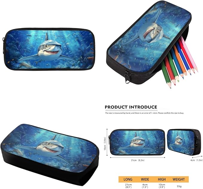 Shark Backpack with Lunch Box Kids Boys 4-6/6-8/8-10 Ocean Elementary School Bookbags for 1st Grade 4 in 1 Set Book Bags Lunch Box Pencil Case 17in Back Pack Lunch Bag Water Bottle Holder - Image 6