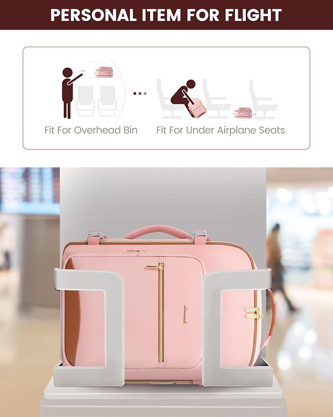 LOVEVOOK 40L Travel Backpack Flight Approved Carry on Backpack,3 Packing Cubes,Waterproof Personal Item Travel Bag,TSA Carry on Luggage Suitcase Travel Essentials,Gifts for Women & Men,fits 17" Laptop - Image 4