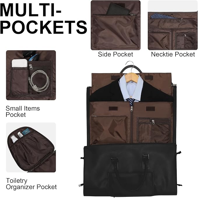 Modoker Convertible Rolling Garment Bag, Carry-On Duffle | 3-in-1 carry-on rolling duffle bag with wheels, suit carrier for overnight travel for both men and women - Image 5