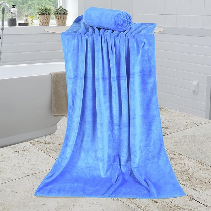 JML Microfiber Towels, Bath Towel Set (6 Pack, 27" x 55") - Extra Large, Soft, Absorbent, Fast Drying Bathroom Towel for Shower, Swimming, Fitness, Sport, Yoga, Peach/Grey/Blue - Image 9