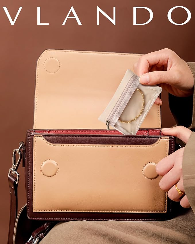 VLANDO 12 Pcs Travel Jewelry Organizer Velvet Jewelry Pouch with Zipper Clear Travel Jewelry Bag for Travel Business Trip Mother‘s Day Gift for Mom Wife Women - Image 2