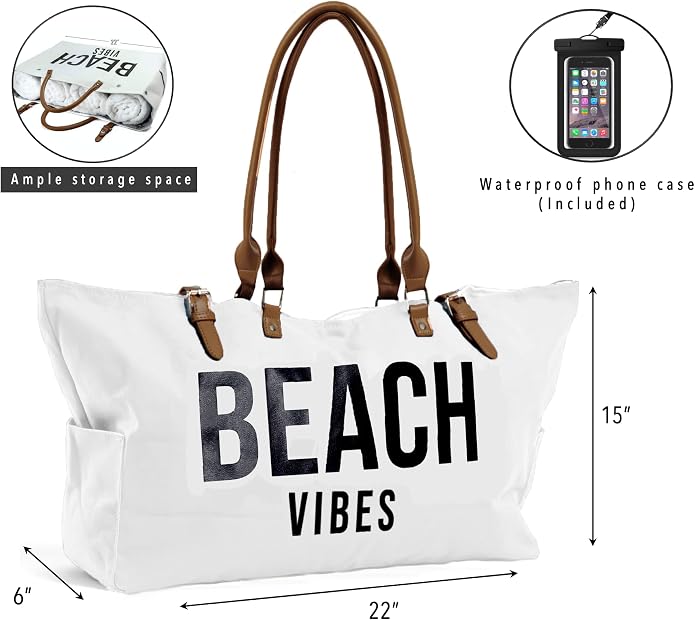Keho Waterproof Beach Bag with Pockets For Women (Sandproof) - Image 8