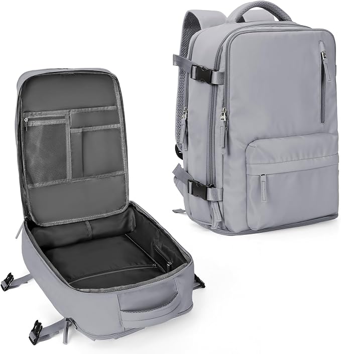 WONHOX Large Travel Backpack Women, Carry On Backpack,Backpack Waterproof Outdoor Sports Rucksack Casual Daypack, Grey by WONHOX