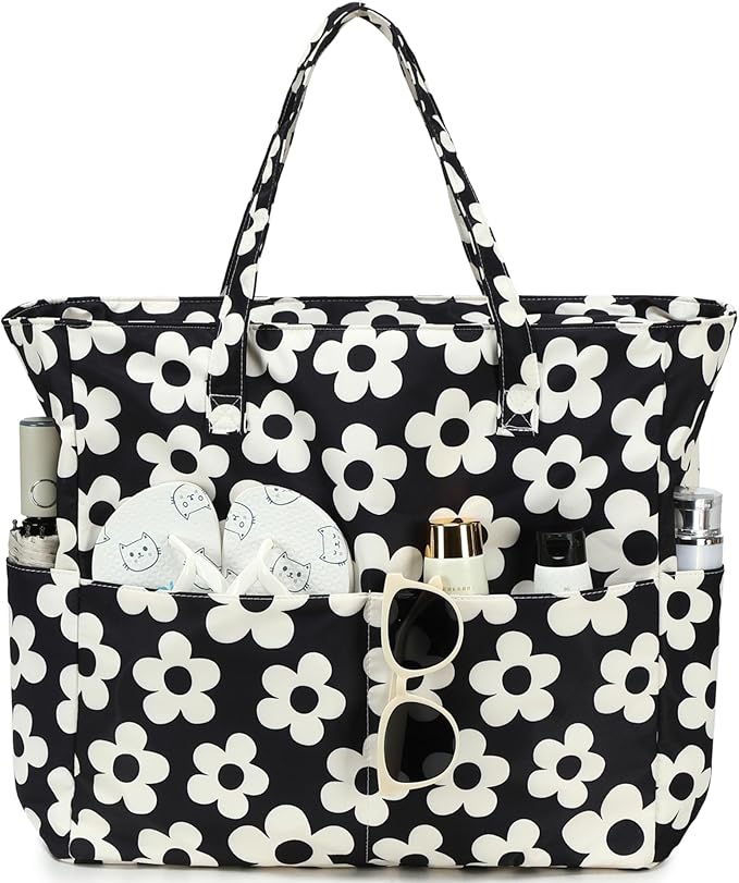 Bluboon Waterproof Beach Tote Pool Bags for Women Ladies Extra Large Carry On Bag With Wet Compartment for Weekender Travel by BLUBOON