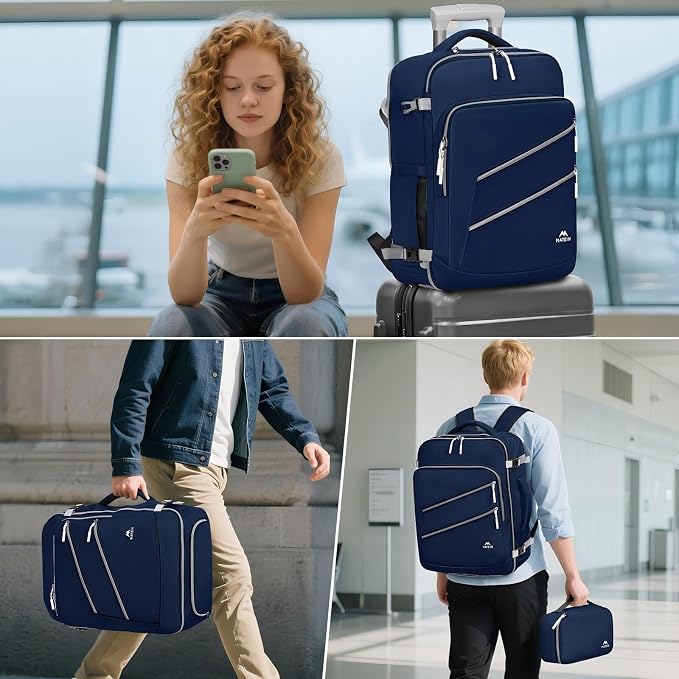 MATEIN Travel Personal Item Backpack, Carry on Bag with Shoe Compartment | 18×14×8, Under seat Backpack for Men & Women, For 17" Laptop Compartment, Filght Essentials, Tech Organizer, Water Resistant - Image 9