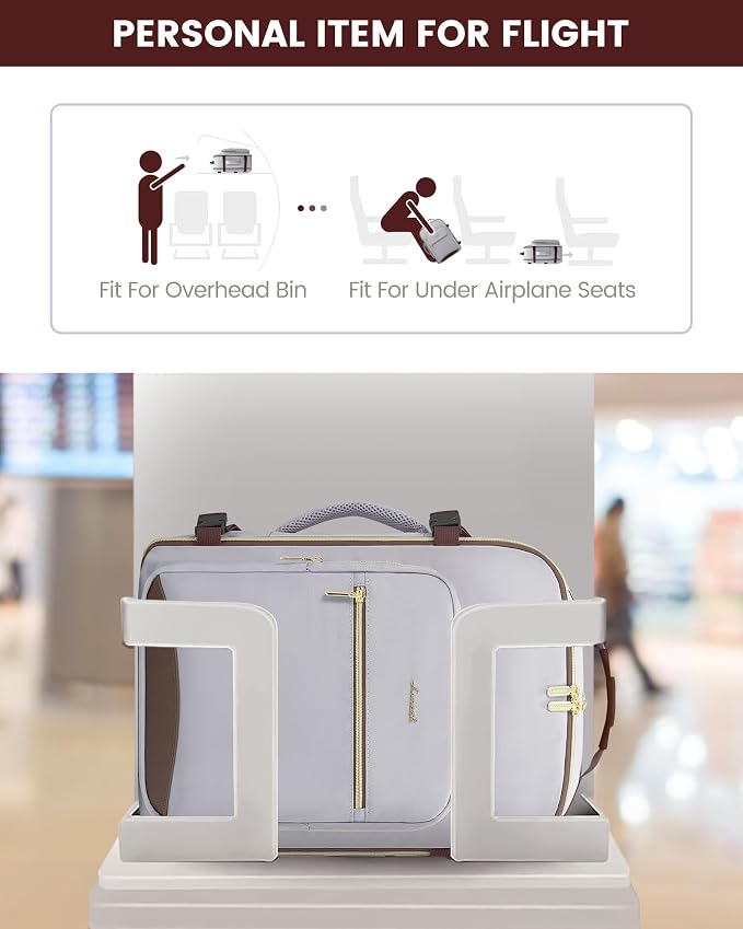 LOVEVOOK 40L Travel Backpack Flight Approved Carry on Backpack,3 Packing Cubes,Waterproof Personal Item Travel Bag,TSA Carry on Luggage Suitcase Travel Essentials,Gifts for Women & Men,fits 17" Laptop - Image 4