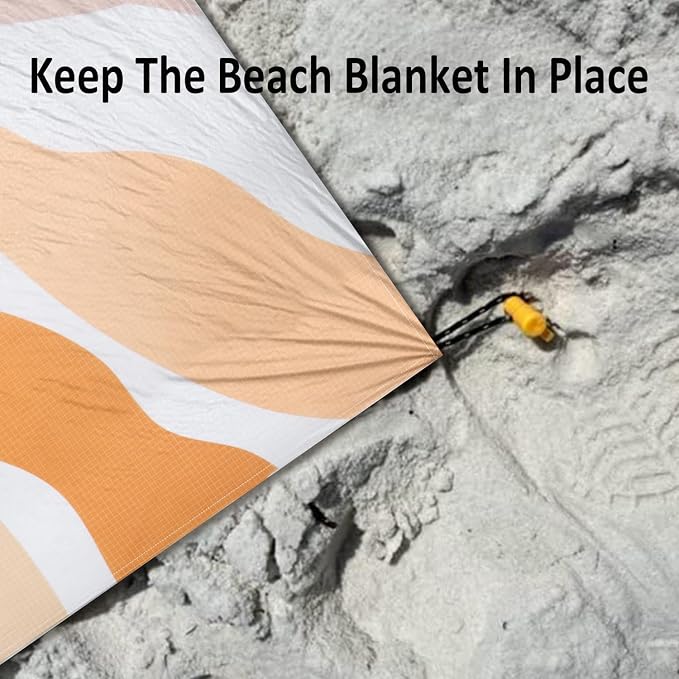 Waterproof Sandproof Beach Blanket, 9 Ft X 10 Ft Extra Large Beach Mat for 8 Adults, Lightweight Polyester Outdoor Picnic Blanket for Travel, Hiking, Camping, Beach Accessories for Vacation - Image 5