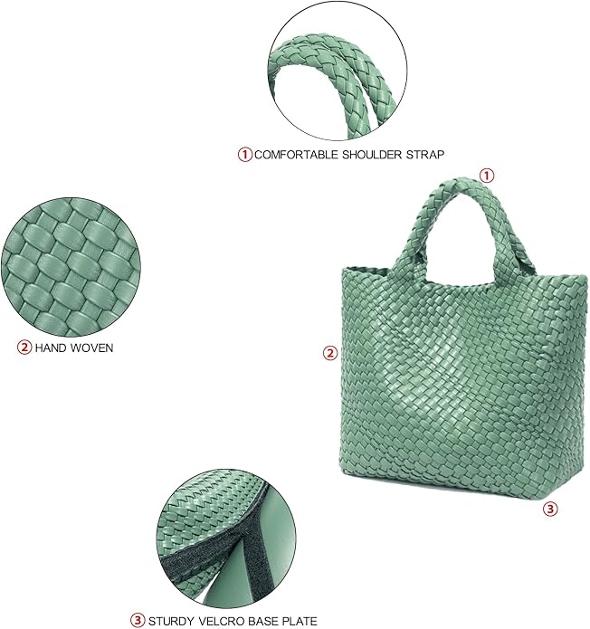 JINMANXUE Fashion Woven Bag Shopper Bag Travel Handbags and Purses Women Tote Bag Large Capacity Shoulder Bags - Image 6