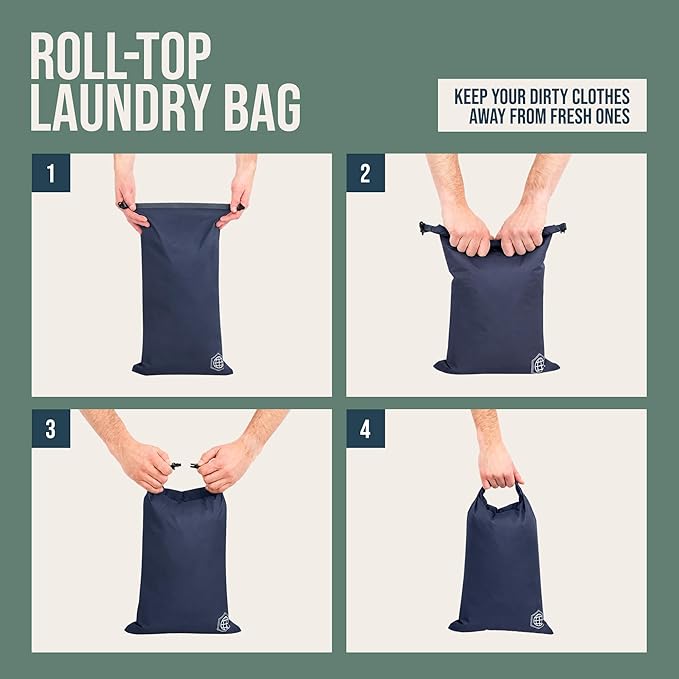 Large Compression Packing Cubes for Travel-Packing Cube Luggage Organizers 7 Piece Set for Checked Luggage-Ultralight, Expandable/Compression Bags by TRIPPED Travel Gear (Navy/White) - Image 6