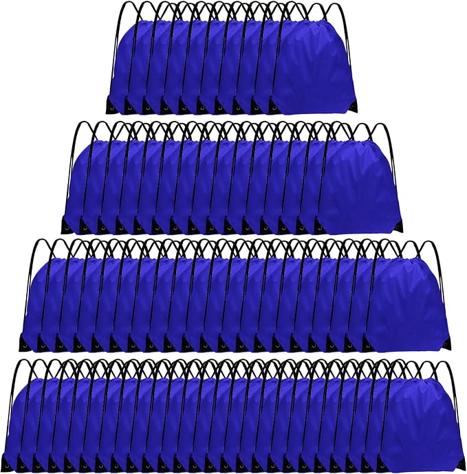 Grneric Drawstring Backpack Bulk 70Pcs String Backpack Drawstring Bags Cinch Bag Sackpack for Men Women Gym(Navy Blue) by Grneric