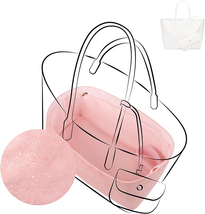 DGAZ Lightweight Purse Organizer Insert for GYARD-Anjou/Artois/SaintLouis Bags,silk and DupontPaper handbag inner for Luxury Bag(Pink,AnjouPM) by DGAZ