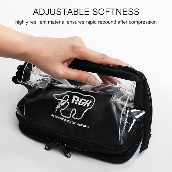Rough Enough Clear Cosmetic Bag for Women and Men, Leakproof Travel Makeup Organizer, with Detachable Brush Pouch, Large Opening, 6.5”x5”x8.5” - Image 6