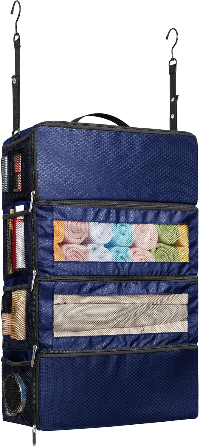 Suitcase Organizer, Travel Luggage Organizer Hanging Shelves Packing Cube Closet/Collapsible Portable Travel Organizer for Carry-on by Vokelater