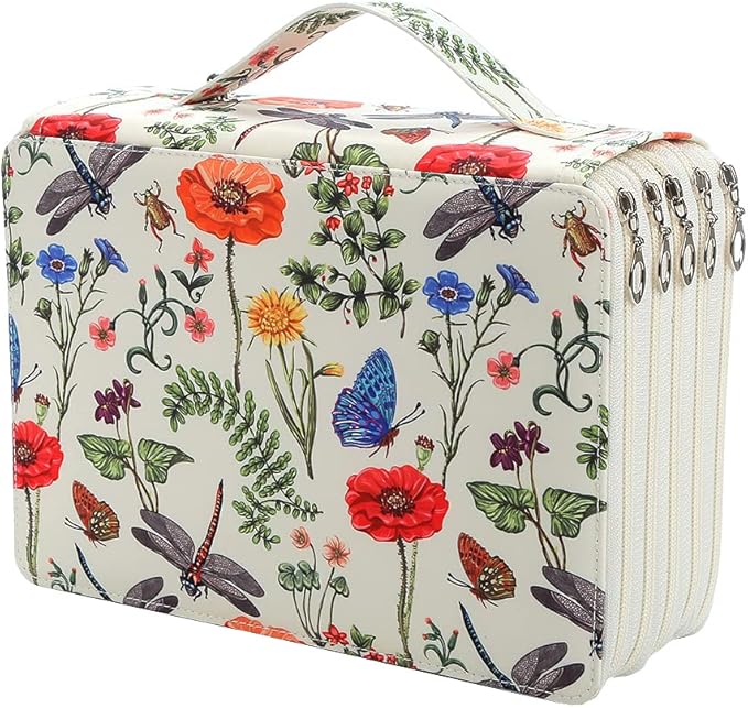 250 Slots Colored Pencil Case Organizer, 5 Layer Bag | Twill Oxford fabric,255 elastic loops,detachable handle,for travel,home storage, drawing tools,creative gifts by Lbxgap