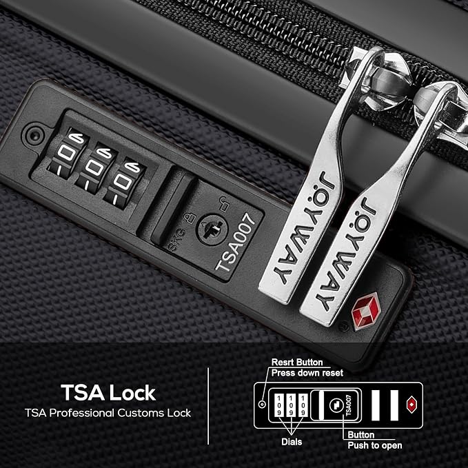 Melalenia Luggage 10 Piece Sets Clearance,Large Suitcase Set Spinner Wheels with TSA Locks,Hard Shell Luggage Sets for Women Travel Suitcase (10Pcs Black) - Image 2