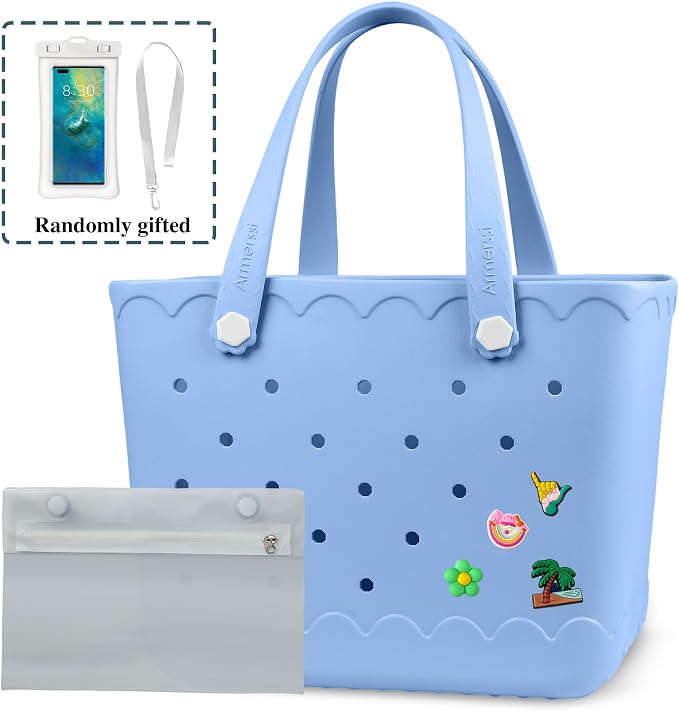 Rubber Beach Tote Bag Waterproof Tip-Proof Outdoor Tote Bag for the Beach Boat Pool Sports - Image 3