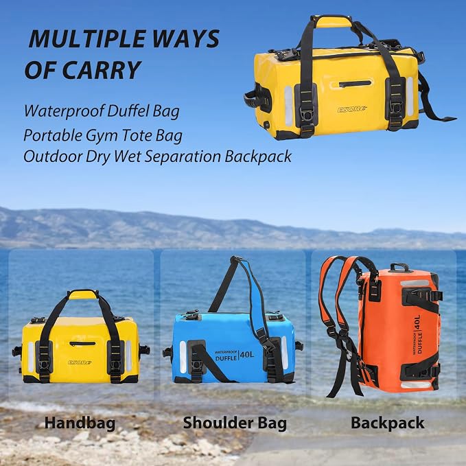 ESONE Dry Bags Waterproof Backpack for Men/Women 60L Dry Bag for Kayaking, Travel, Boating, Camping, Paddle Board, Surfing - Image 3