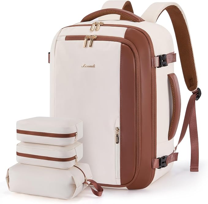 LOVEVOOK 40L Travel Backpack for Women,Carry on Luggage Backpack Flight Approved with 3 Packing Cubes,Waterproof Personal Item Travel Bag fits 17 Inch Laptop,Overnight Weekender Business Daypack - Image 7