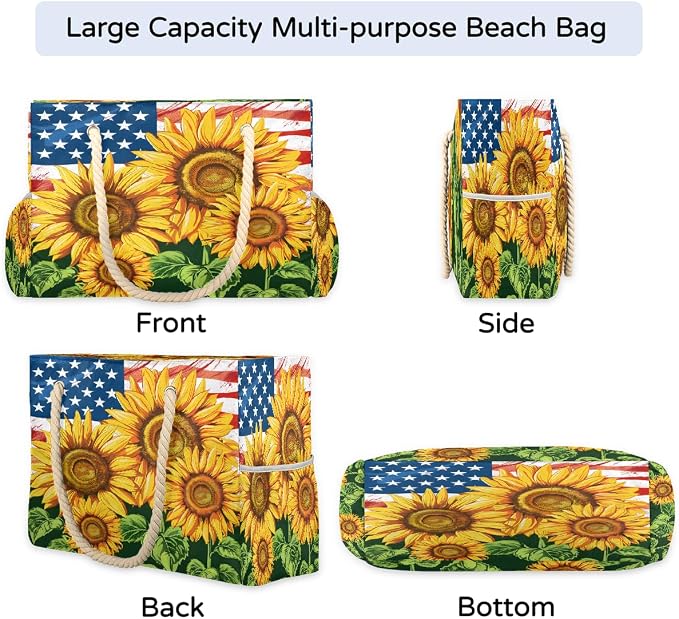 Large Beach Bag with Zipper Beach Bags for Women Water Resistant Swim Pool Bag - Image 6