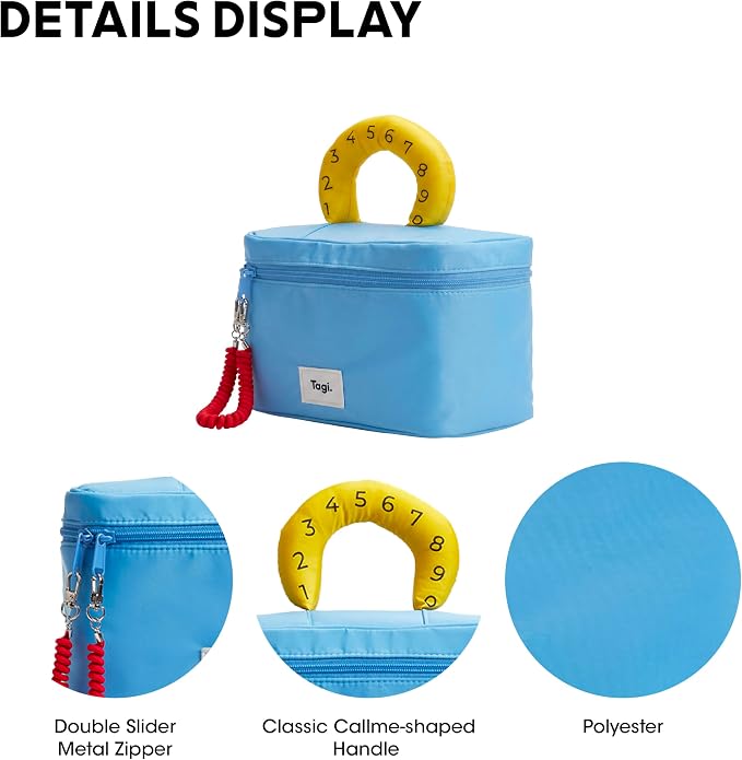 Tagi. Callme Hotdog Large Capacity Travel Makeup Bag, Waterproof Polyester Cosmetic Bag for Women, Wide-Open Flat Pouch for Toiletry & Travel, Portable Organizer with Handle & Dividers - Image 4