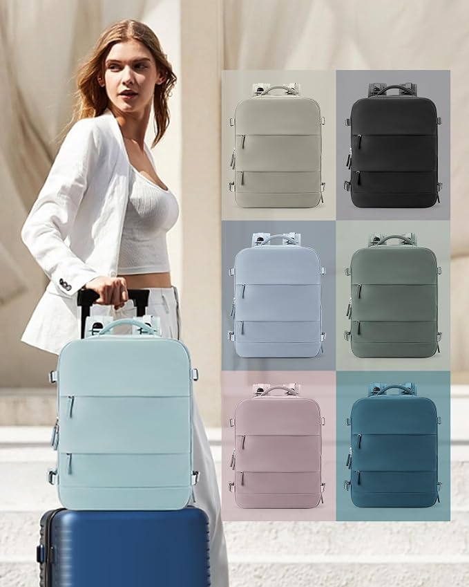 coowoz Large Travel Backpack Carry On for Women Man Gym Backpacks with Laptop Compartment Mochila de Viaje Teacher Personal Item Backpack Rucksack Airplane Accessories Must Haves Blue - Image 7