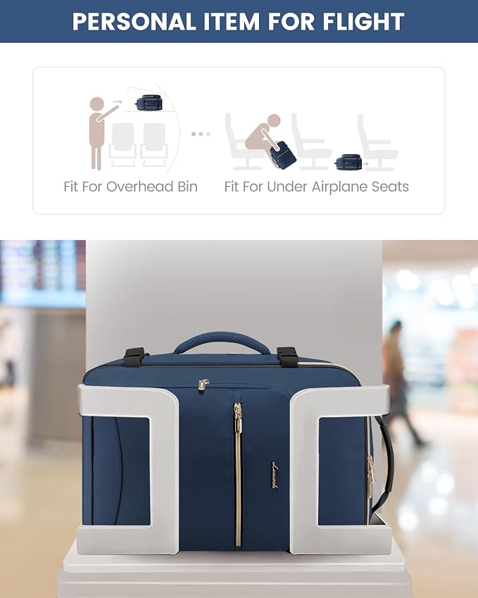 LOVEVOOK 40L Travel Backpack Flight Approved Carry on Backpack,3 Packing Cubes,Waterproof Personal Item Travel Bag,TSA Carry on Luggage Suitcase Travel Essentials,Gifts for Women & Men,fits 17" Laptop - Image 4