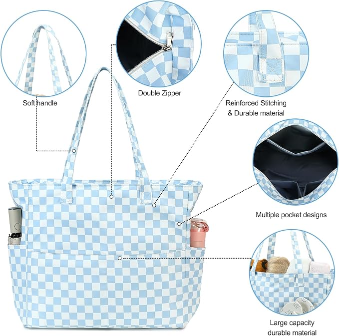 Bluboon Waterproof Beach Tote Pool Bags for Women Ladies Extra Large Carry On Bag With Wet Compartment for Weekender Travel - Image 5