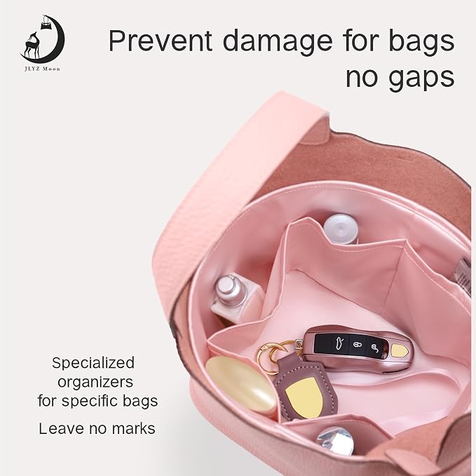 Fits for Picotin 18 Bag Insert, Premium Silk Purse Organizer Insert, Smooth Touch & Lightweight， Luxury Handbag Organizer with Gift Box Fits For Hermes(PC18,Pink) - Image 2