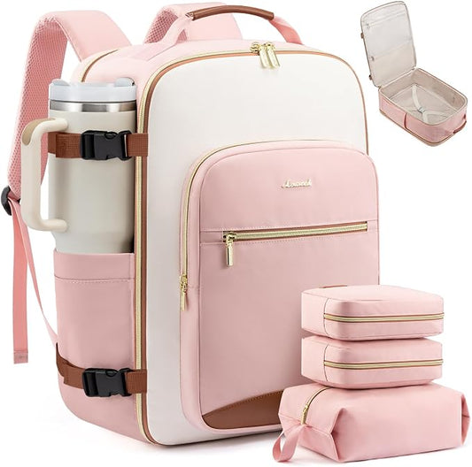 LOVEVOOK Large Travel Backpack for Women & Men, 40L Carry on Backpack for Airplanes, TSA Personal Item Travel Bag fits 17" Laptop, Waterproof Travel Essentials Airline Approved with 3 Packing Cubes by LOVEVOOK