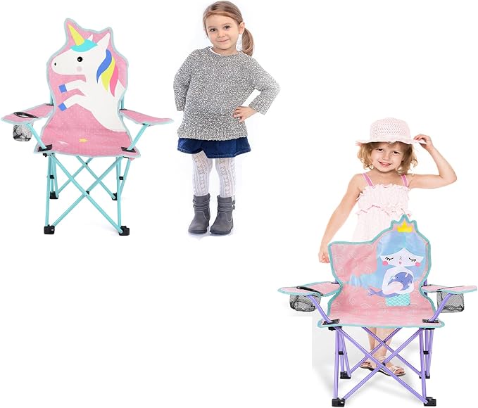 KABOER Kids Outdoor Folding Camping Chair with Cup Holder Carrying Bag | Portable Camping Chair for Beach Picnic Camping Travel Lawn Ages 3-10 - Image 5