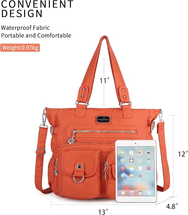 Angelkiss Purses Handbags for Women PU Tote Satchel Bags for Women Pockets Shoulder Bags… | PU - Image 4