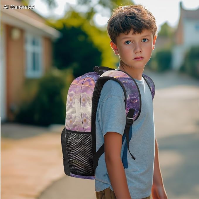 Fierce Tiger Kids Boys Backpack with Lunch Box Water Bottle Carrier with Strap and Soft Pencil Case Elementary 4PCS Set Bookbag Front Side Pocket 17 inch Large Capacity School Bag Gifts - Image 3