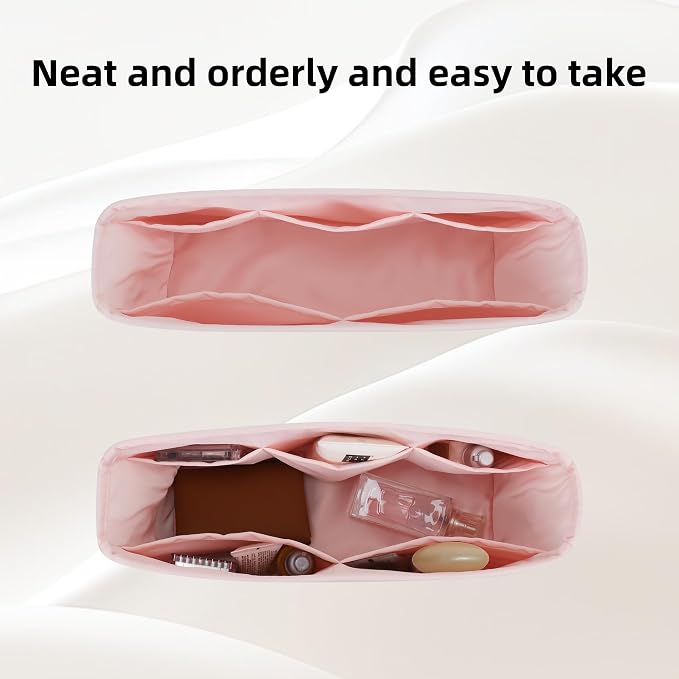 DGAZ Purse Organizer Insert Fits Neverfull-Mini/PM/MM/GM Bags，Silk Bag Organizer，Luxury Handbag & Tote Shaper（GM, Pink） - Image 5