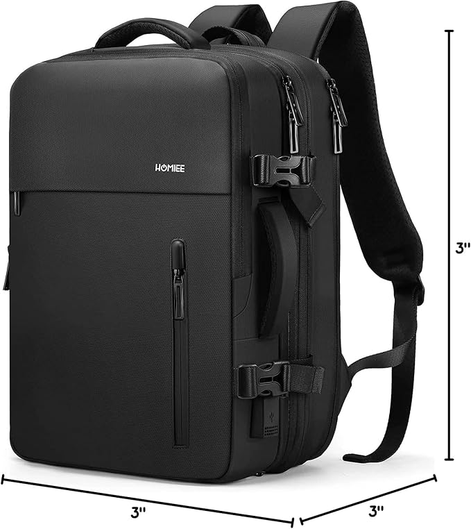 HOMIEE 40L Travel Backpack Expandable Carry on Backpack TSA Approved | Personal Item Backpack Fit 15.6 Inch Laptop, USB Charging Port, Waterproof Luggage Suitcase for Business Weekender - Image 9