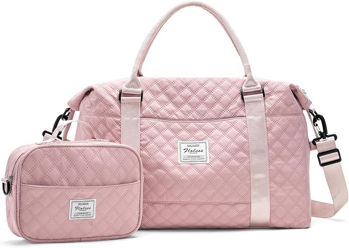 Weekender Bags for Women, Travel Duffel Overnight Carry on Bag with Toiletry Bag&Wet Pocket,Pink by HYC00