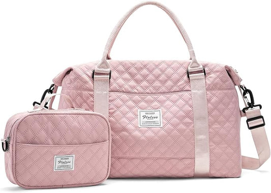 Weekender Bags for Women, Travel Duffel Overnight Carry on Bag with Toiletry Bag&Wet Pocket,Pink by HYC00