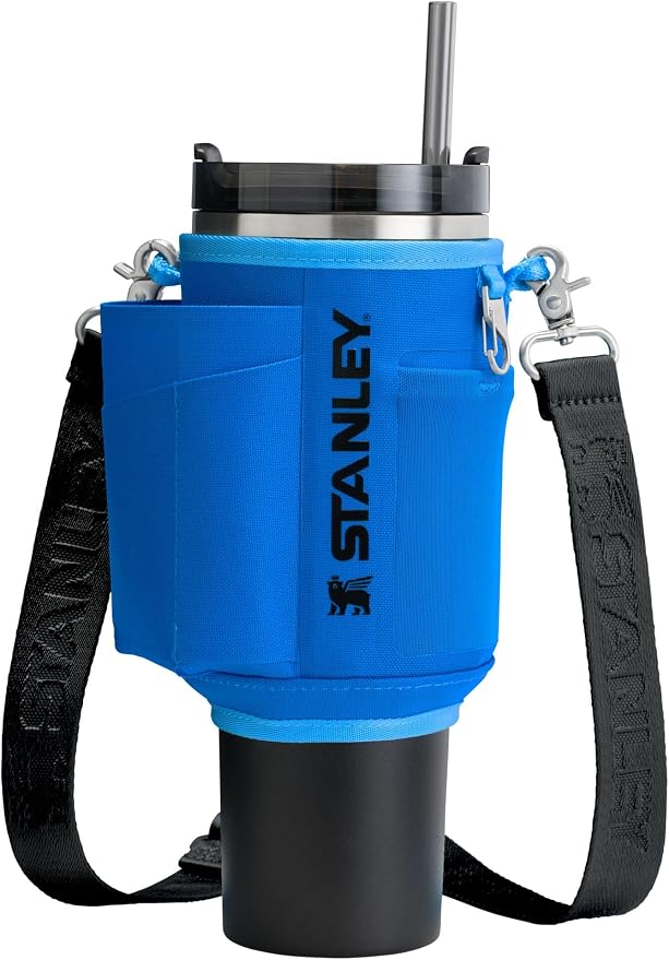 STANLEY All Day Quencher Carry All for 40 oz Tumbler with Handle | Crossbody Bag with Phone Holder Pocket, Card Sleeve & Detachable Strap | Water Bottle Carrier Bag | BPA-Free | Azure by Unknown