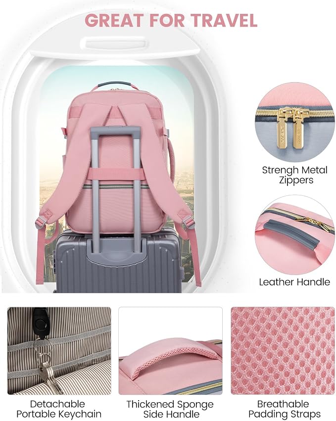 LOVEVOOK 50L Travel Backpack for Women & Men, Airline Approved Carry On Luggage with 3 Packing Cubes, TSA Overnight Bags, Waterproof Personal Item Bag, Weekender Essentials Backpacks fits 17" Laptop - Image 7