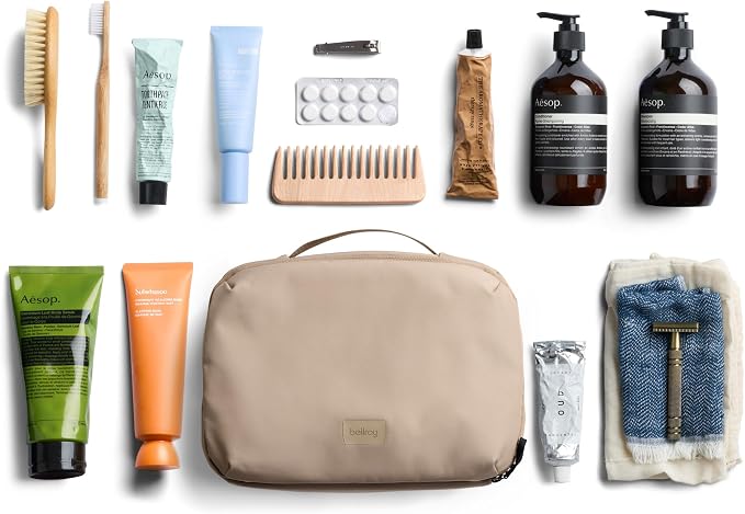 Bellroy Hanging Toiletry Kit Plus (8 Liter Travel Hanging Toiletry Bag) - Stone - Image 7