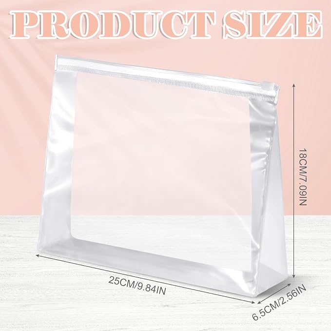 Xuniea 100 Pcs Mini Clear Makeup Bag PVC Small Travel Toiletry Organizer Pouches Bulk Waterproof Transparent Plastic Cosmetic Bag with Zipper for Women Men Travel(9.8'') - Image 3