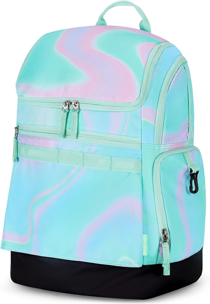Choco Mocha Swim Bag for Kids Swim Bag for Swimmers, 35L Waterproof Girls Swims Backpack with Wet Dry Compartments, Organized Pool & Beach Bags, Fluids Teal by ChocoMocha
