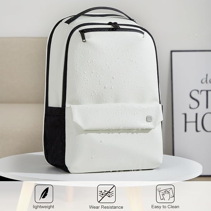 Hanke Carry on Backpack Toiletry Travel Laptop Backpack for Men & Women, Durable Rucksack Weekender Bag Daypack(Salt White) - Image 2