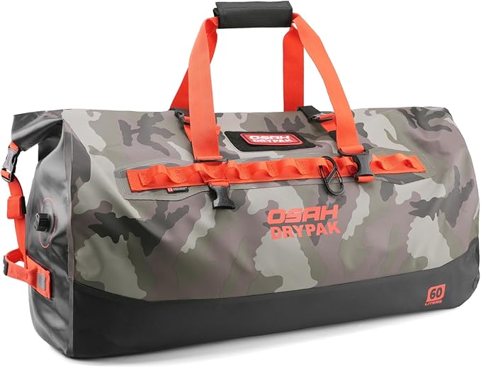 OSAH DRYPAK Waterproof Duffel Bag 25L/40L/60L – Heavy-Duty Motorcycle Tail Bag, Roll-Top Dry Bag for Travel, Camping, Boating, Kayaking, Outdoor Adventure by OSAHDRYPAK