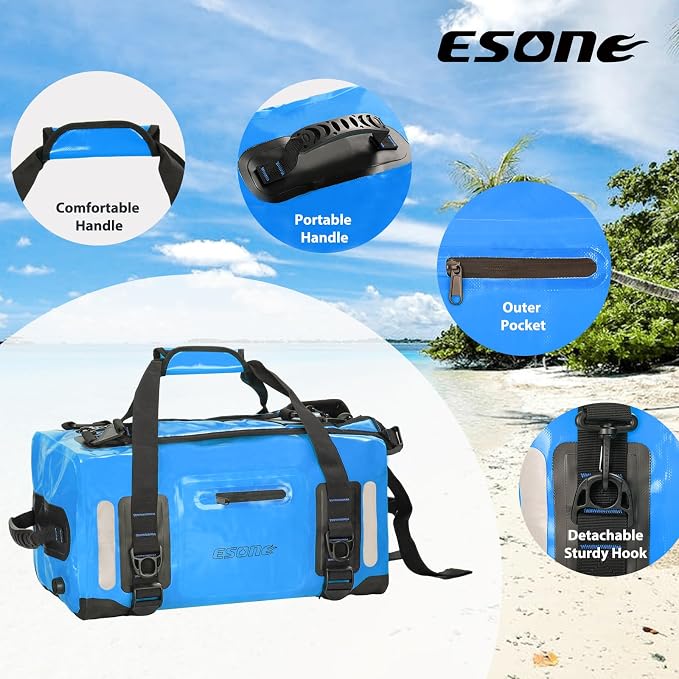 ESONE Dry Bags Waterproof Backpack for Men/Women Dry Bags for Kayaking Waterproof Backpack for Travel Dry Bag Backpack Waterproof Duffel Bag Applicable Boating Camping Paddle Board Surfing（40L） - Image 5
