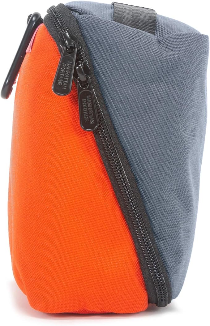 Manhattan Portage Newtown Toiletry Case Water Resistant Made with1000D Cordura For Everyday Use (Orange/Grey) - Image 4