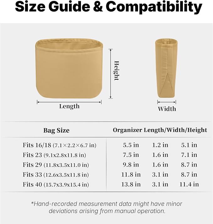 Purse Organizer Insert for Luxury Bag - Satin & Lightweight Fabric with Inside Pockets, Portable for Commute, Travel, Shopping, and Evening, Multicolor Options, Fits Evelyne 23(Biscuit, 23) - Image 7