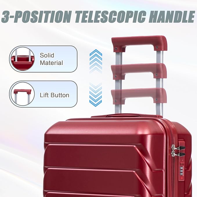 20+14 Inch Hardside Luggages, Lightweight Durable ABS Suitcase with Spinner Wheels - Image 7