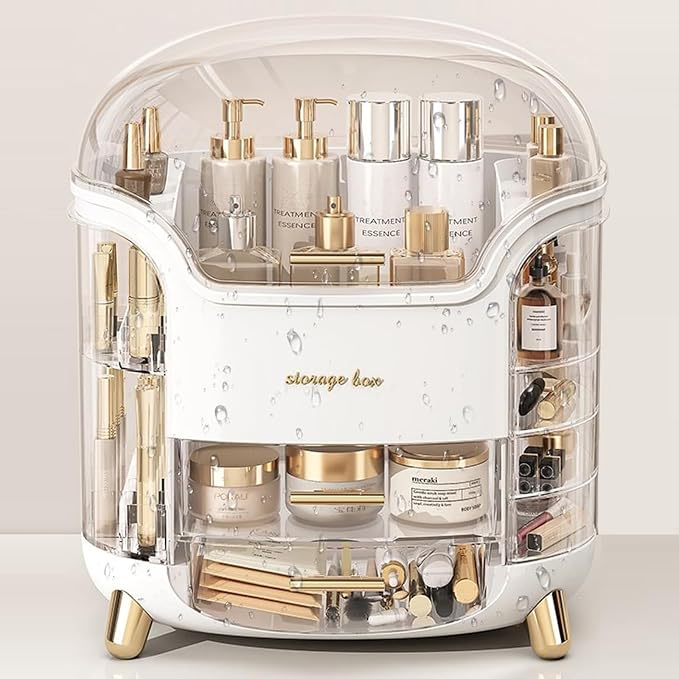 Omeily Large Makeup Organizer Countertop Vanity Organizer Cosmetic Organizer Makeup Storage Box Bathroom Counter Organizer Perfume Skincare Organizers Gift Women Girls Clear Design Easy Visibility - Image 4