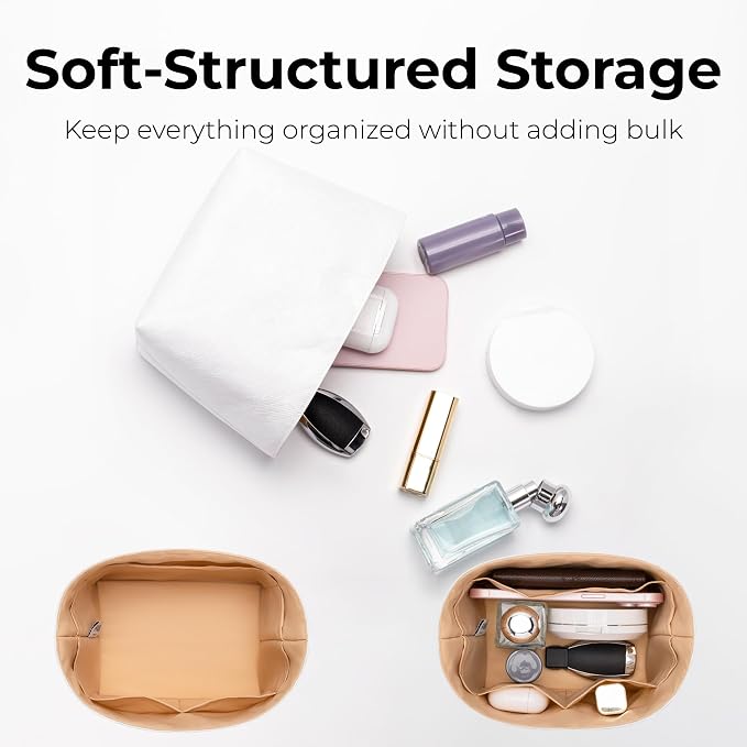 Purse Organizer Insert Compatible with LV All In BB | Handcrafted DuPont™ Tyvek®, Precision 1:1 Custom Fit, Vanile, Lightweight, Keep Bag Clean & Protected for Travel & Commute - Image 7